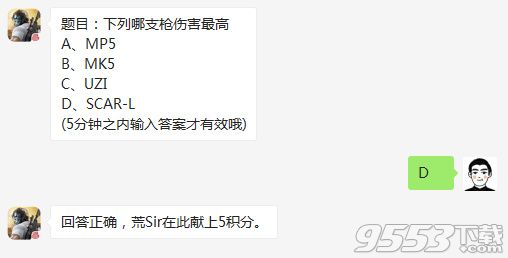 下列哪支枪伤害最高 12月2日荒野行动每日一题答案是什么