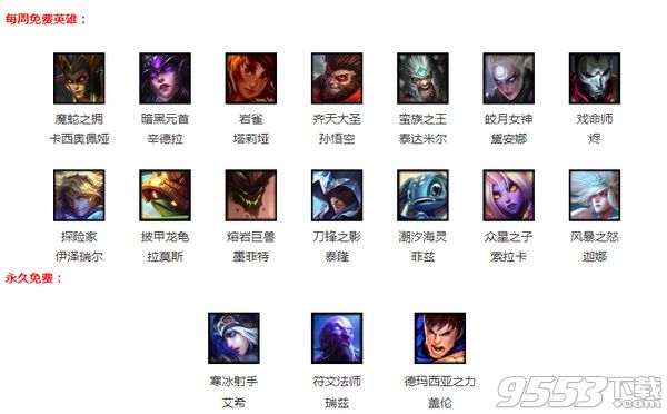 lol12.29周免英雄公告 lol2017年12月29日周免英雄有哪些