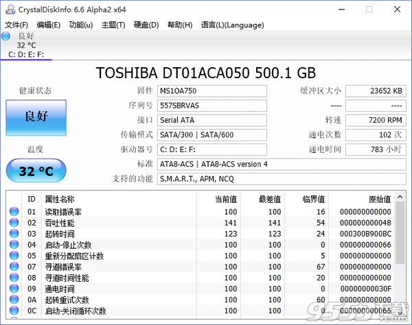 CrystalDiskInfo汉化版 v7.5.0免费版