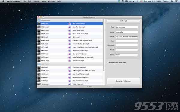 Music Renamer Mac版