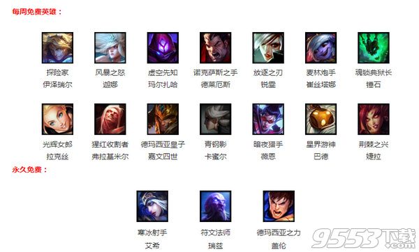 2018lol1.19周免英雄公告 lol2018年1月19日周免英雄有哪些