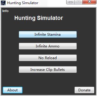 狩猎模拟无限弹药耐力修改器v1.1