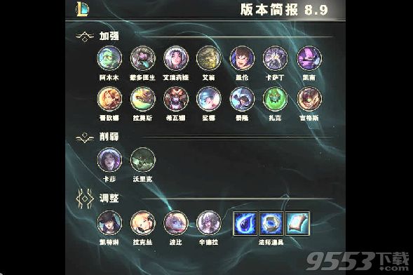 LOL8.9版本英雄有什么改动 LOL8.9版本重做了哪些英雄