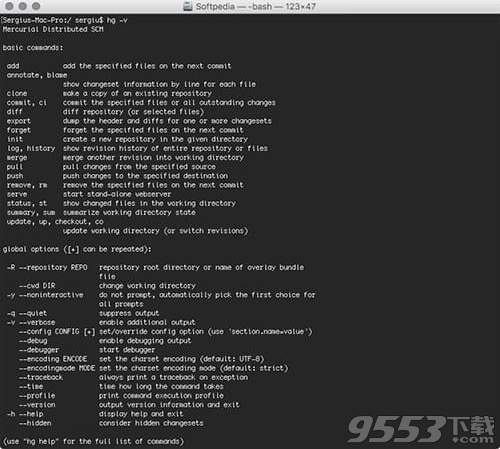 Mercurial Mac版