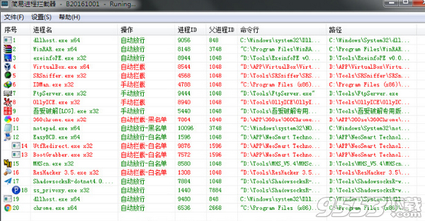 簡易進(jìn)程攔截器 v1.0綠色版 