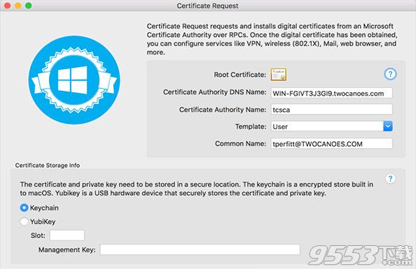 Certificate Request Single Mac版