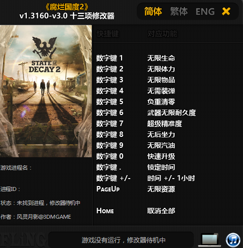 腐爛國度2最新修改器3dm風(fēng)靈月影版v1.3160-v3.0