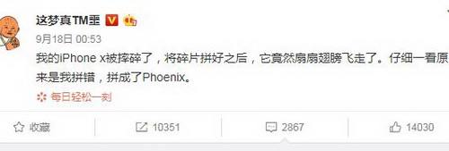 iphonex碎成phoenix是什么意思 phoenix是什么东西