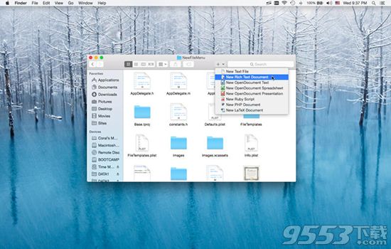 New File Menu for Mac