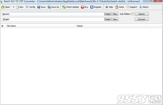 Batch XLS TO TXT Converter(XLS到TXT转换器)