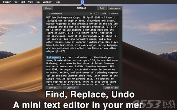 Notepad Menu Edition Mac版