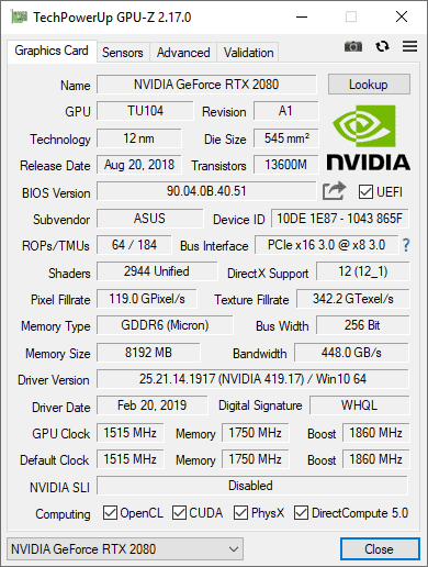 GPU-Z显卡识别工具官方版V2.17.0