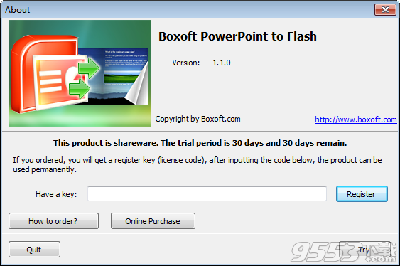 Boxoft PowerPoint to Flash(ppt轉(zhuǎn)flash工具)