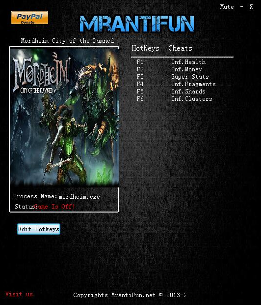 莫德海姆诅咒之城六项修改器MrAntiFun版 v1.4.4.4免费版