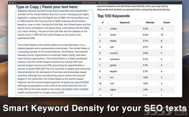 Keyword Density Mac版