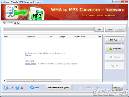 Boxoft WMA to MP3 Converter(WMA到MP3转换器) v1.0免费版