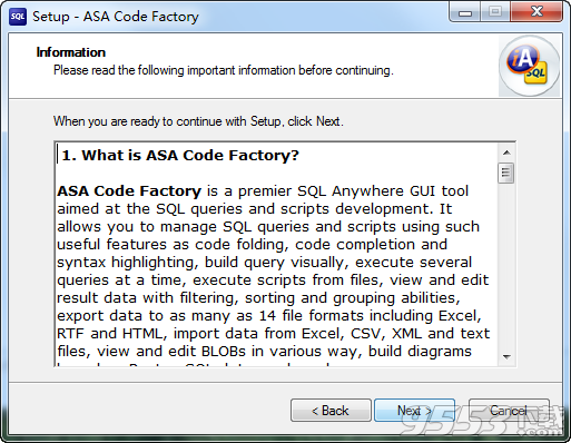 ASA Code Factory(數(shù)據(jù)庫管理工具)