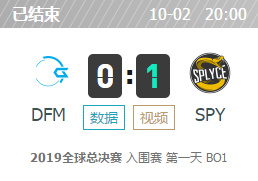 2019LOL全球总决赛入围赛DFM vs SPY比赛视频直播 10月2日DFM vs SPY视频重播回放