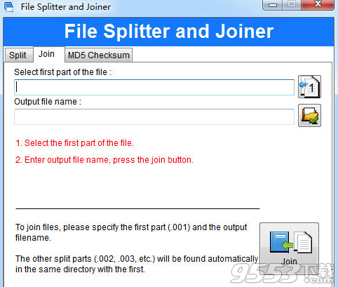 File Splitter and Joiner(文件分割合并工具)