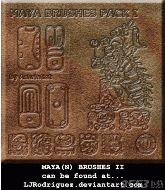 玛雅图案、神庙印记PS笔刷 V1.0 绿色版