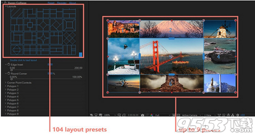 Super Collage(AE视频图像画面分割拼贴分屏插件)