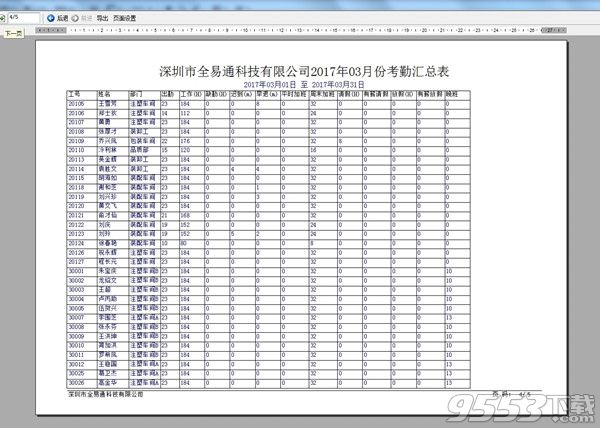 全易通智能自动排班考勤管理系统软件 V9.1 免费版