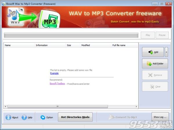 Boxoft WAV to MP3 Converter(Wav到MP3转换器)