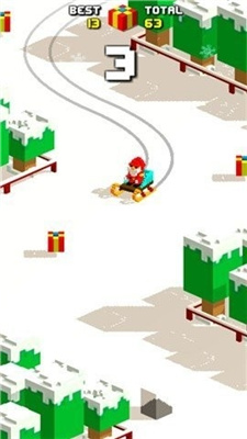 像素滑轮车圣诞游戏截图1