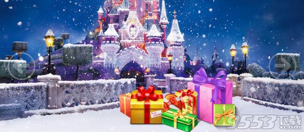 圣诞节海报冰雪城堡主题模板