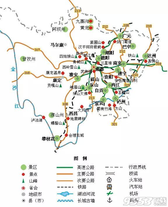 全国旅游地图精简版