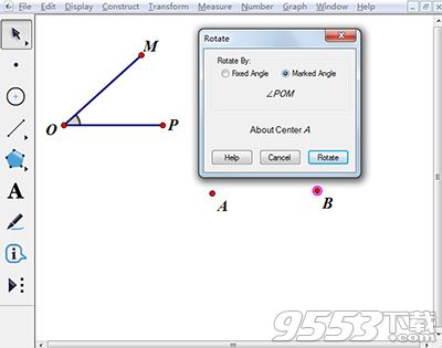 几何画板怎么让点绕着另一个点旋转 几何画板让点绕着另一个点旋转教程