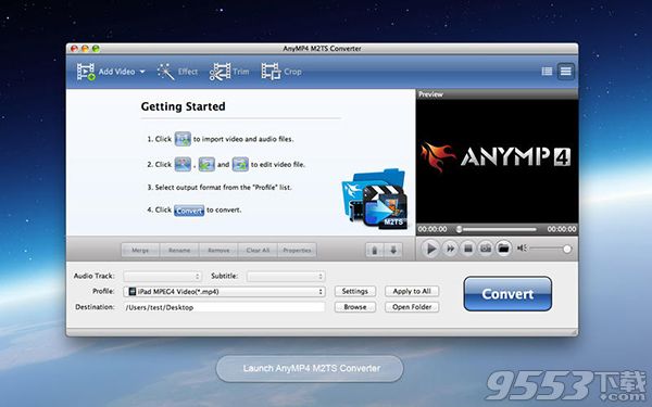 AnyMP4 M2TS Converter Mac版