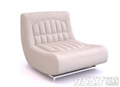 白色无扶手单人沙发3d模型