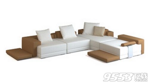 现代简洁风格转角沙发3d模型