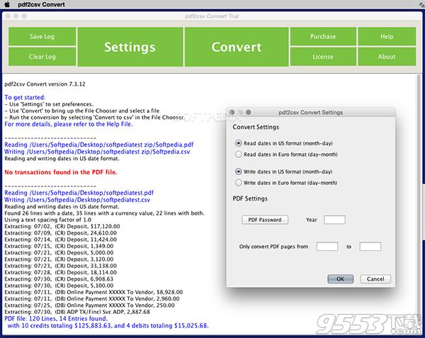 pdf2csv Convert for mac