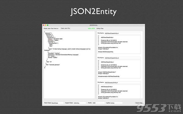 JSON2Entity for Mac