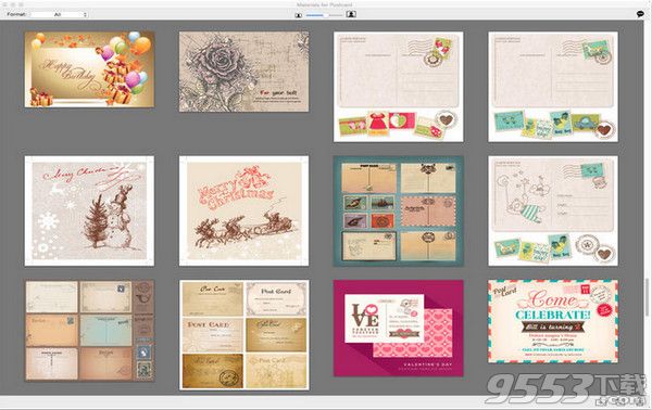 Materials for Postcard Mac版