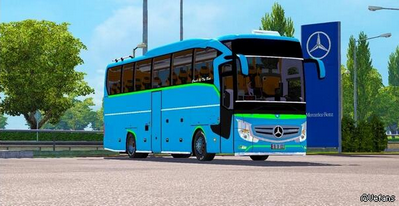 欧洲卡车模拟2 v1.28奔驰高级商务旅游大巴MOD v4.0