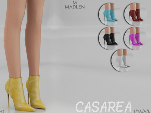 模拟人生4 Casarea皮革材质多色简约尖头高跟鞋MOD