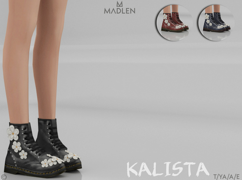 模拟人生4 Kalista女士小百花皮革系带高帮马丁靴MOD