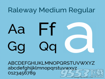 raleway medium字体