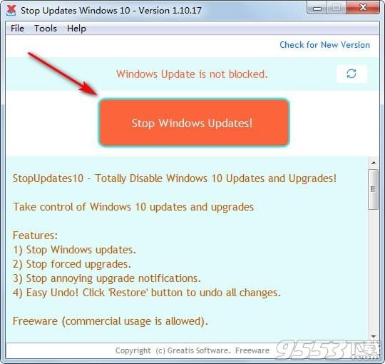 StopUpdates10(win10自动更新关闭工具) v1.10.17正式版