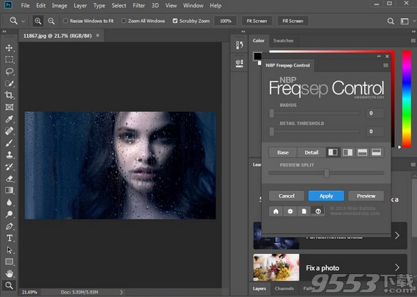 NBP Freqsep Control for Photoshop