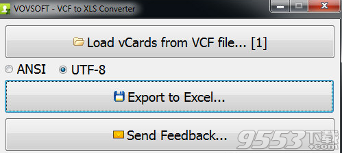 VovSoft VCF to XLS Converter(VCF到XLS转换器)