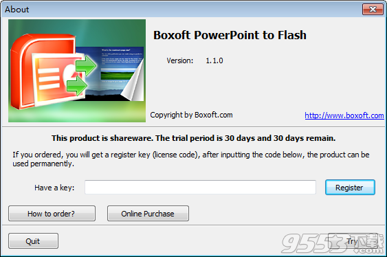 Boxoft PowerPoint to Flash(ppt转flash工具)