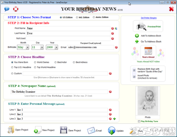 Your Birthday News(报纸制作软件) v5.95免费版