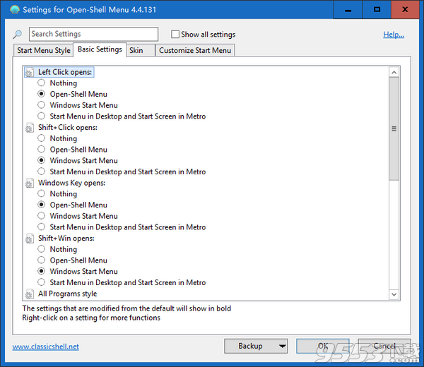 Open Shell(Windows经典菜单设置器) v4.4.131免费版