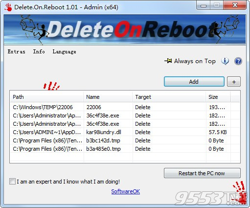 Delete.On.Reboot(重启时删除无用文件工具) v1.02免费版