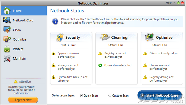 Netbook Optimizer(上网本垃圾清理软件) v1.00.91最新版