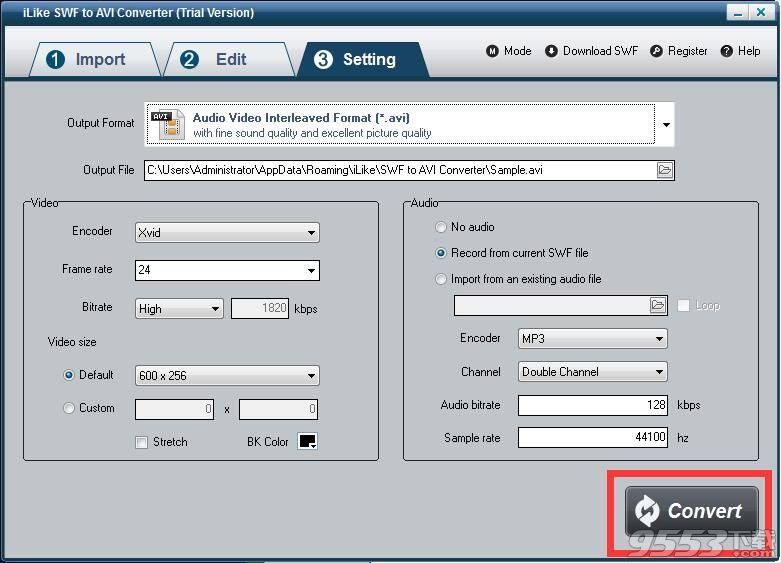 iLike SWF to AVI Converter(格式转换工具)